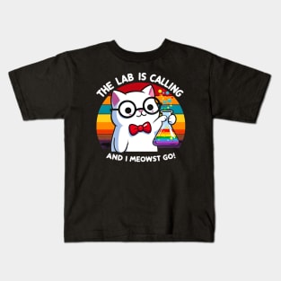 The Lab Is Calling and I Meowst Go Kids T-Shirt